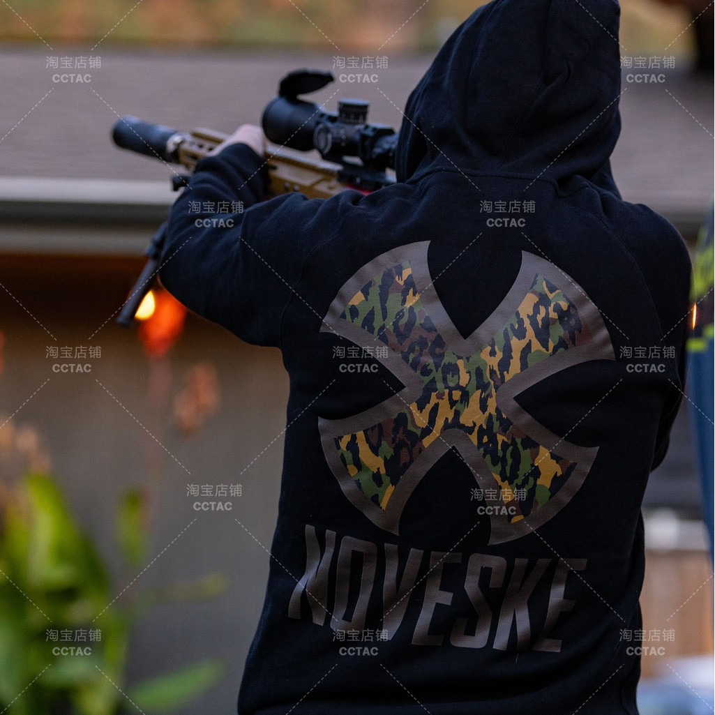 Noveske หลวมสบายๆยุทธวิธีผู้ชายการฝึกอบรมกลางแจ้งทหารลม Hooded Sweatshirts 0106 N81-L ICON HOODIE