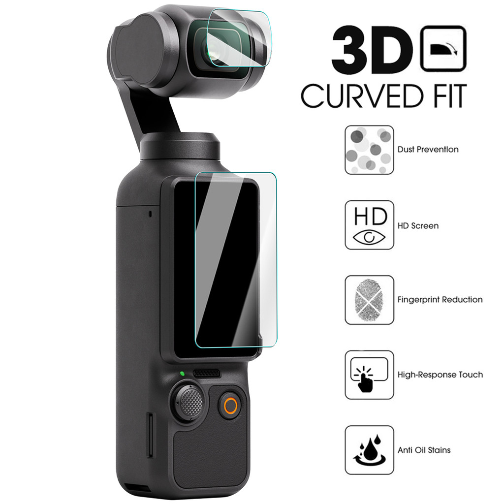 10-in-1 ฟิล์มกระจกนิรภัย - สําหรับ DJI Osmo Pocket 3 LCD - ความแข็ง 9H ป้องกันรอยขีดข่วน กันกระแทก - ชุดฝาครอบป้องกันสําหรับ DJI - ฟิล์มกันรอยหน้าจอและฟิล์มเลนส์กล้อง