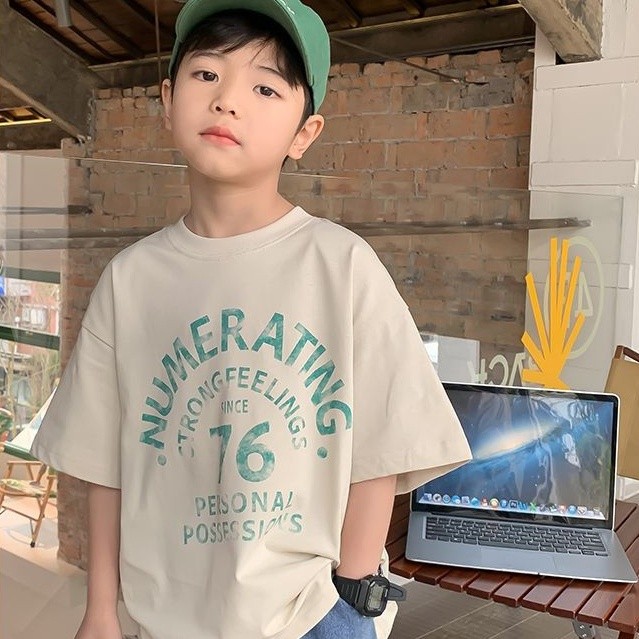 (จัดส่งตลอด 24 ชั่วโมง)เสื้อยืดแขนสั้นลําลอง ผ้าฝ้ายแท้ แฟชั่นฤดูร้อน สําหรับเด็กผู้ชาย เสื้อ Cool Boy - รูปที่ 2