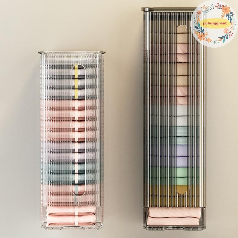 Pufanggreat Storage Organizer กล่องสําหรับกางเกงและถุงเท้า,แขวนผนังผู้ถือ,ห้องครัวขยะถุงพลาสติก TH