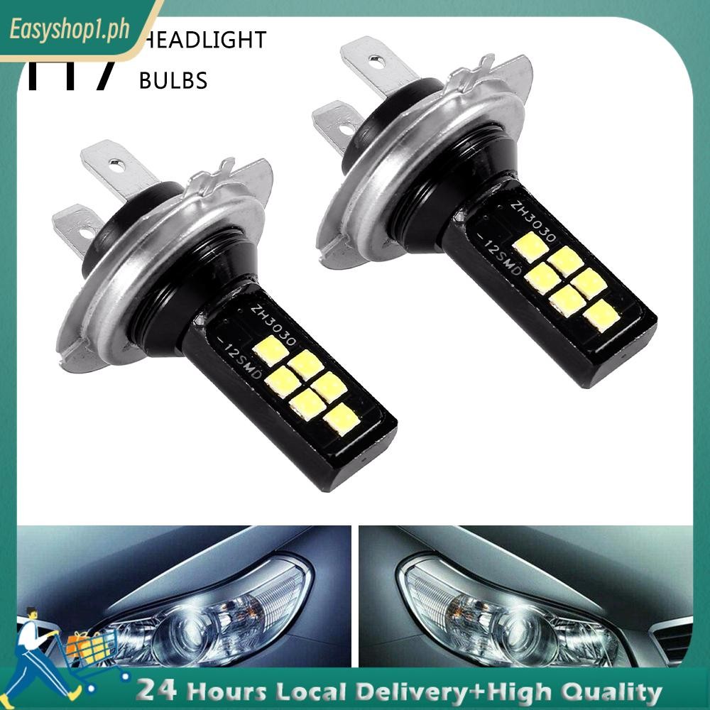 2pcs H7 LED ไฟหน้าหลอดไฟ DC 12V-28V 12W 1200LM หลอดไฟ LED สว่างมาก SHOPTKC7213