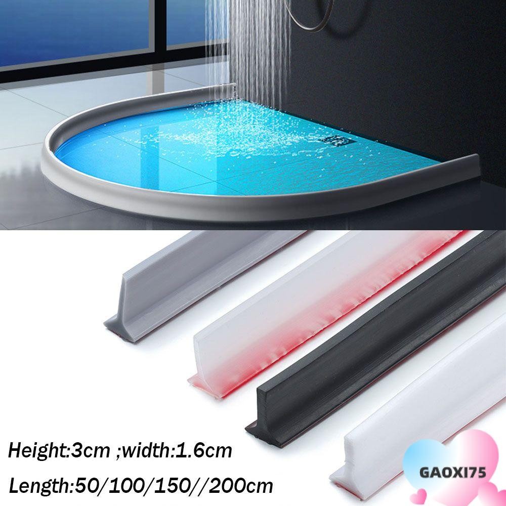 Goxi75 Water Stopper Shower Dam Barrier ซิลิโคนงอได้ลื่นน้ําท่วม Barrier ประตูด้านล่างแถบปิดผนึก