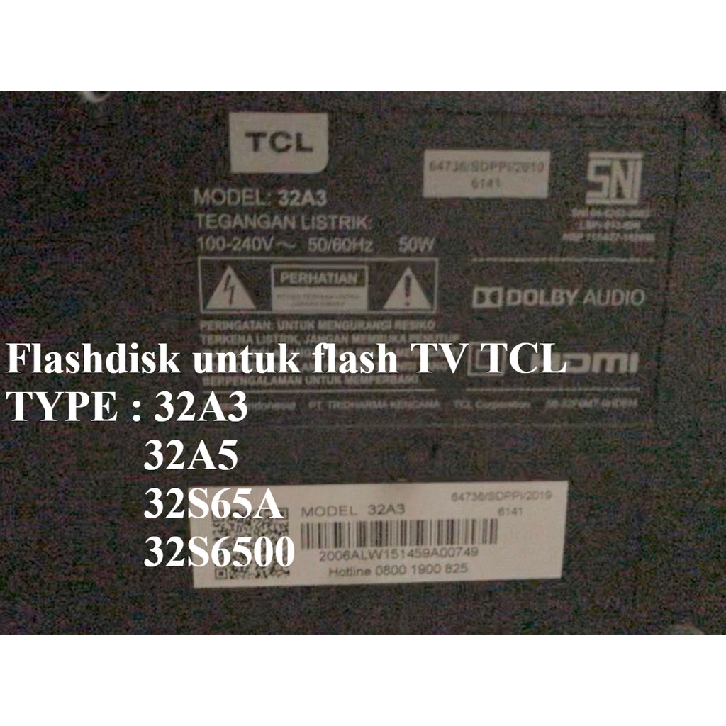 ดิสก์แฟลชสําหรับตรวจสอบ TCL 32A3 SERIES A5, A3, S65A, S6800