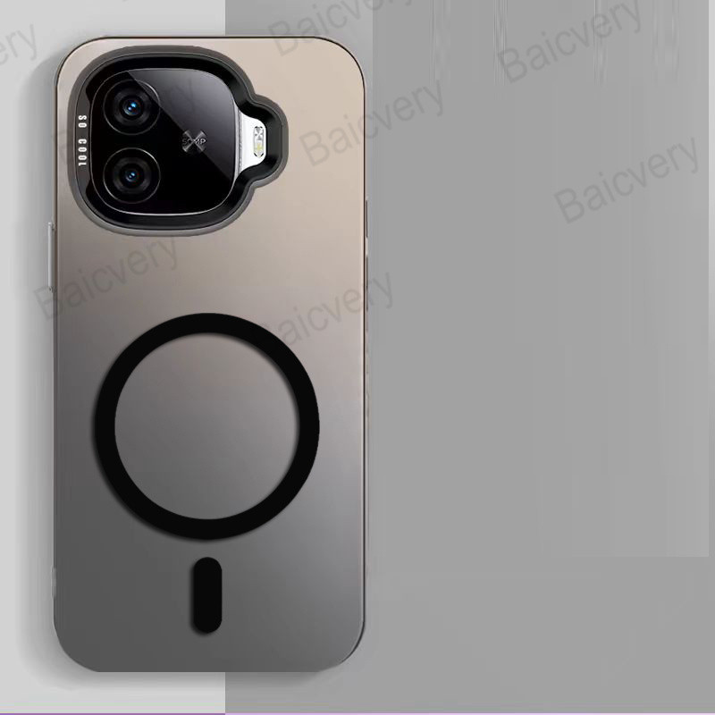 ปลอกสําหรับ VIVO iQOO Z9 5G V2361A Turbo + V2417A สีสัน Matte Frosted ป้องกันกันชนพร้อมสติกเกอร์แม่เหล็ก