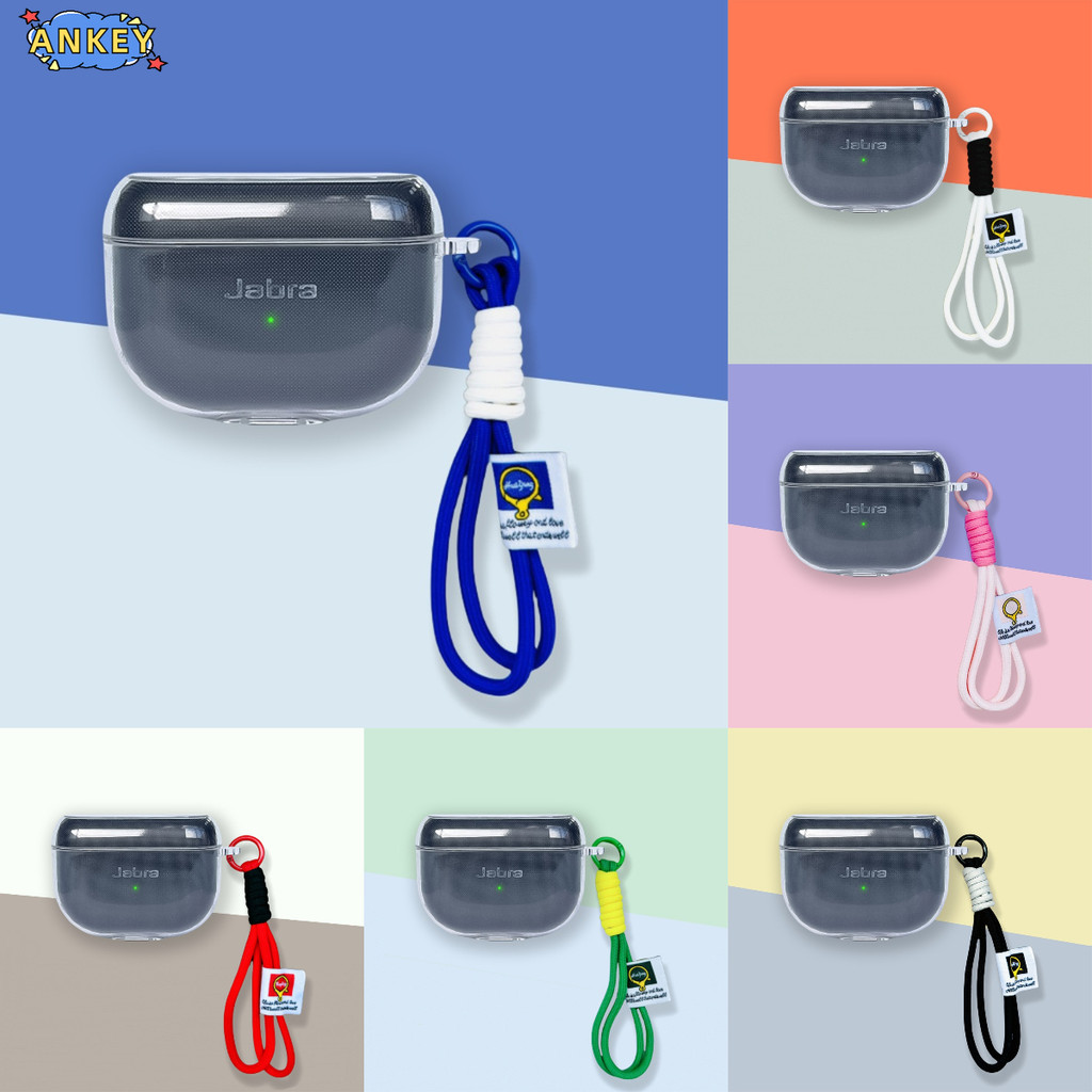 Clear Case for Jabra Elite 8 Active , Jabra Elite 10 Lanyard Protective Soft Cover Elite8 Active Eli