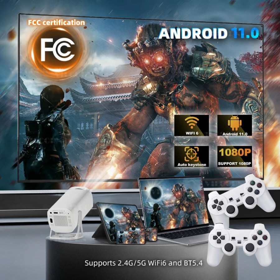โปรเจคเตอร์ Game Projector S40 Max ต่อ มือถือ WIFI บลูทูธ 4K Android11.0 + Join 3D games Wireless