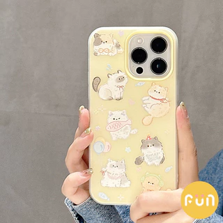 น่ารักแมวสุนัขเคลือบโทรศัพท์มือถือกรณีเข้ากันได้สําหรับ ไอโฟน 16 15 14 13 มือโปร สูงสุด 16โปรแม็กซ์ รูใหญ่ช็อกทนป้องกัน ทีพียู + พีซี 2 ใน 1 ปกหลัง