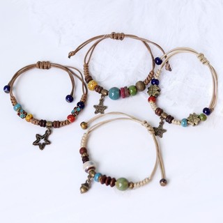 สร้อยข้อมือ  สไตลวินเทจ  ลุกปัดน่ารัก พร้อมส่ง