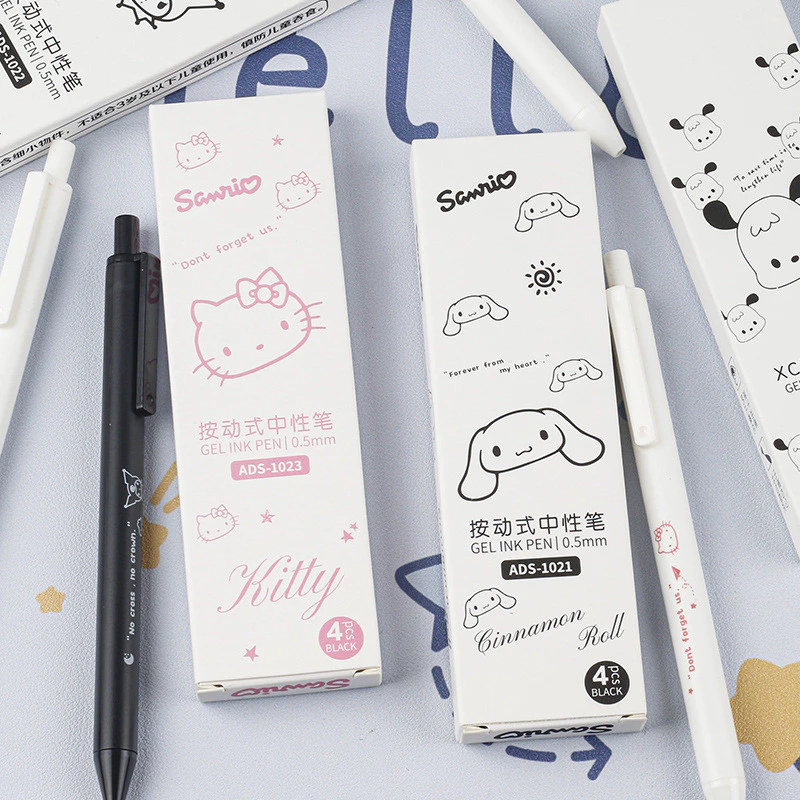 การ์ตูนน่ารัก 4 ชิ้น/1 กล่อง เซนต์ แห้งเร็ว 0.5 มม. กดปากกาเป็นกลาง