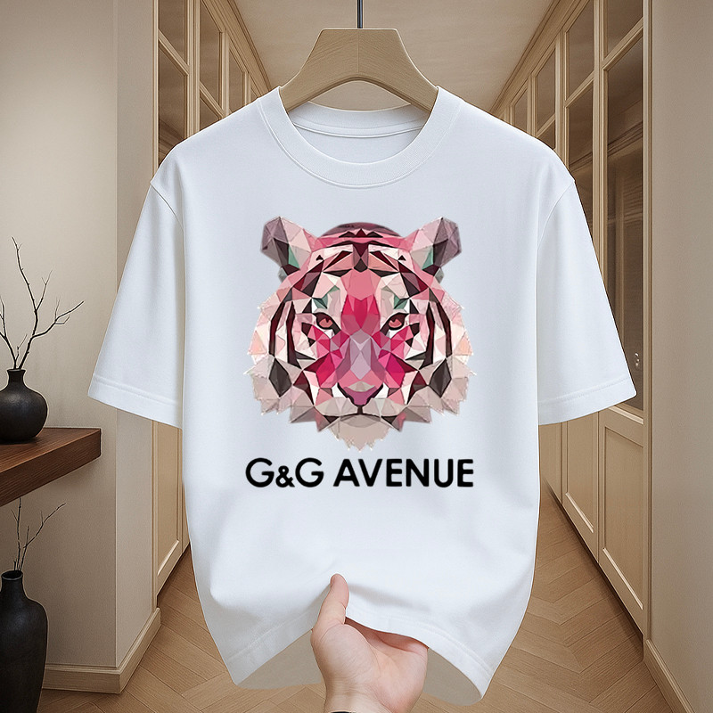 เสื้อยืดผู้ชาย สกรีนลายแฟชั่นเสือเท่ๆ oversize คอกลม-แขนสั้น เสื้อยืดสตรีทแฟชั่นผู้ชายสุดฮิต เสื้อยืดคนอ้วน