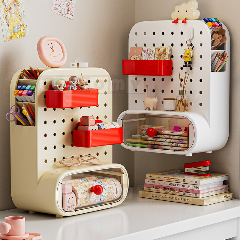 ลิ้นชักพลาสติก ตั้งโต๊ะ ชั้นวางเครื่องสำอาง เครื่องเขียน กล่องใส่เครื่องสำอาง กล่องเก็บของอเนกประสงค์ รุ่นตกไม่แตก