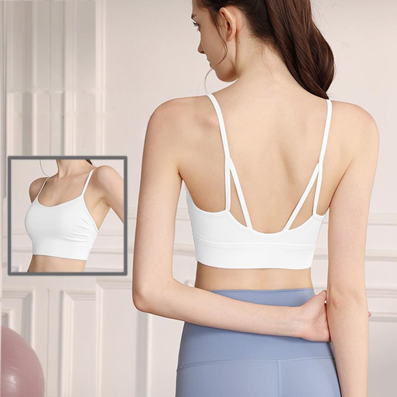 สปอร์ตบรา SHQX สำหรับผู้หญิง แบบ Strappy Seamless & Supportive Yoga Bralette - เหมาะสำหรับการออกกำลังกายในฤดูร้อน ดีไซน์ด้านหลังเซ็กซี่ ขนาด S-XL