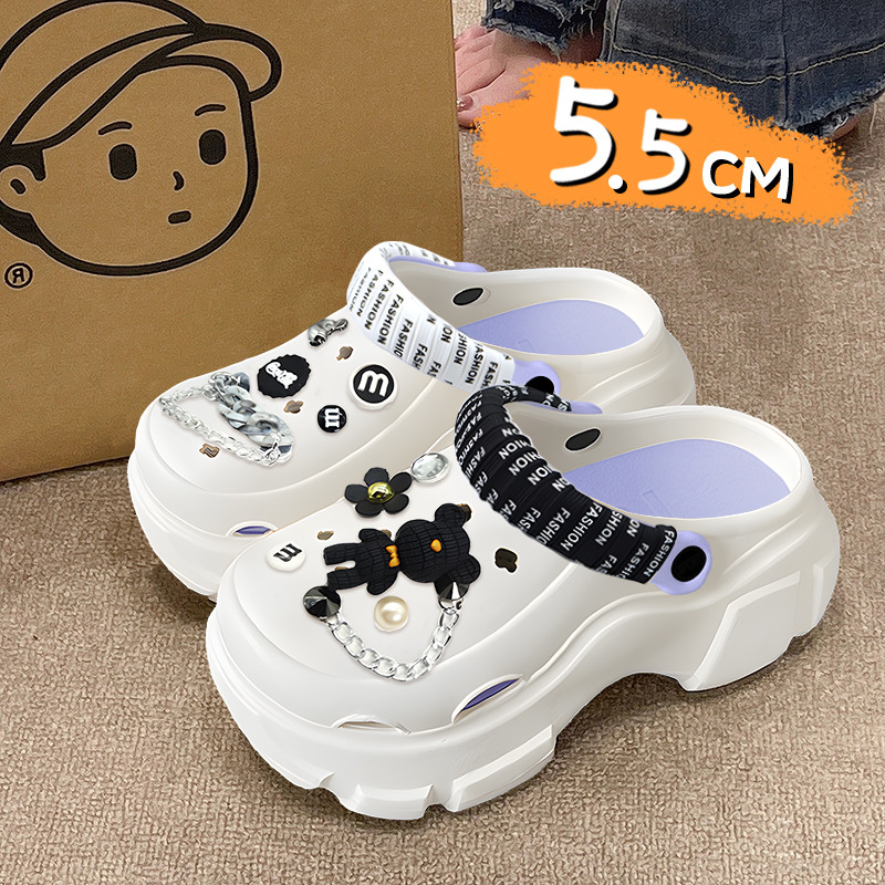 XinTian รองเท้าแตะเด็ก Jibbitz Baim Sandal Pin อุปกรณ์เสริมน่ารักหมีตัวอักษรและหน้ากาก