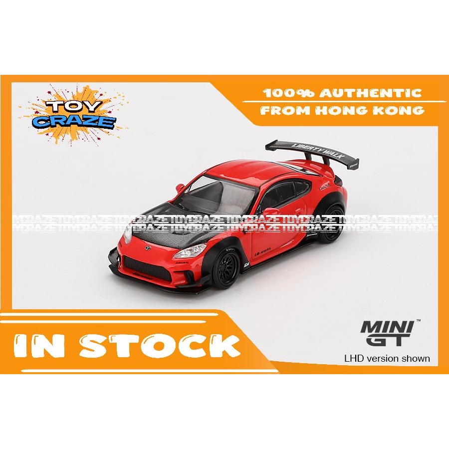 [Authentic] Mini GT #885 1/64 Toyota GR86 LB Nation Red RHD Diecast Model Car