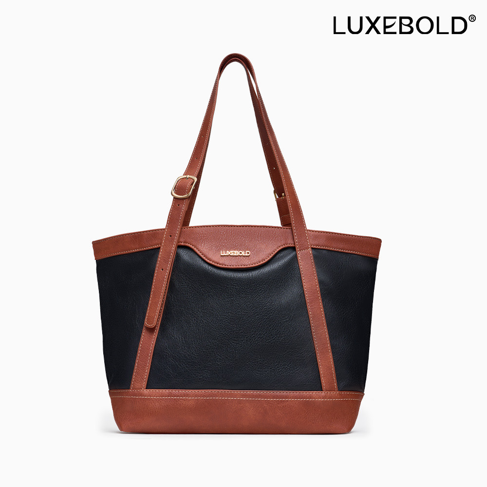 LUXEBOLD กระเป๋าสะพายไหล่  ลำงลอง หนังนุ่มสบาย จุของได้เยอะ ซิปปิด