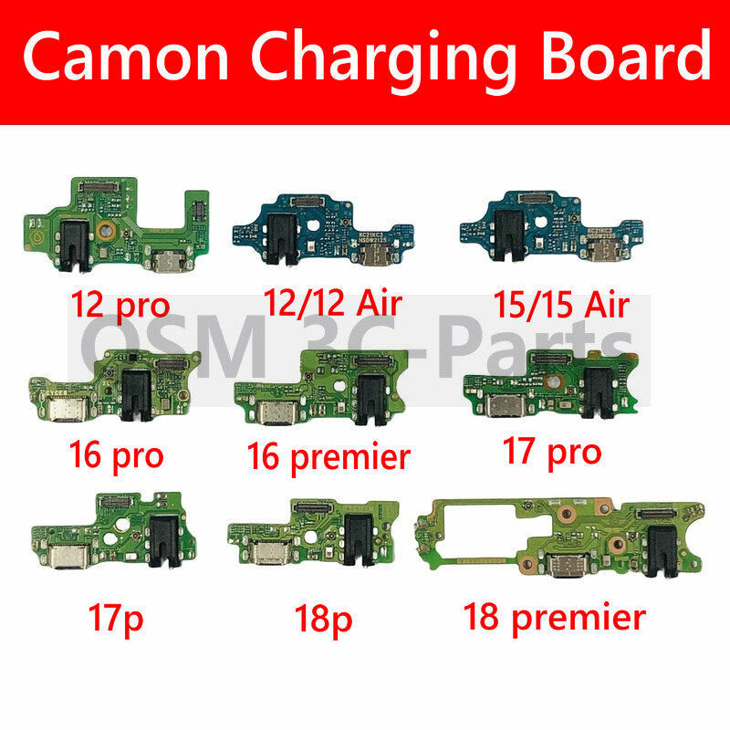 สําหรับ Tecno Camon 12 12pro 12Air 15 15Air 16 16pro 16premie 17 17p 17pro 18 18p 18premier USB Dock Charger พอร์ตปลั๊ก Flex สายชาร์จ Board