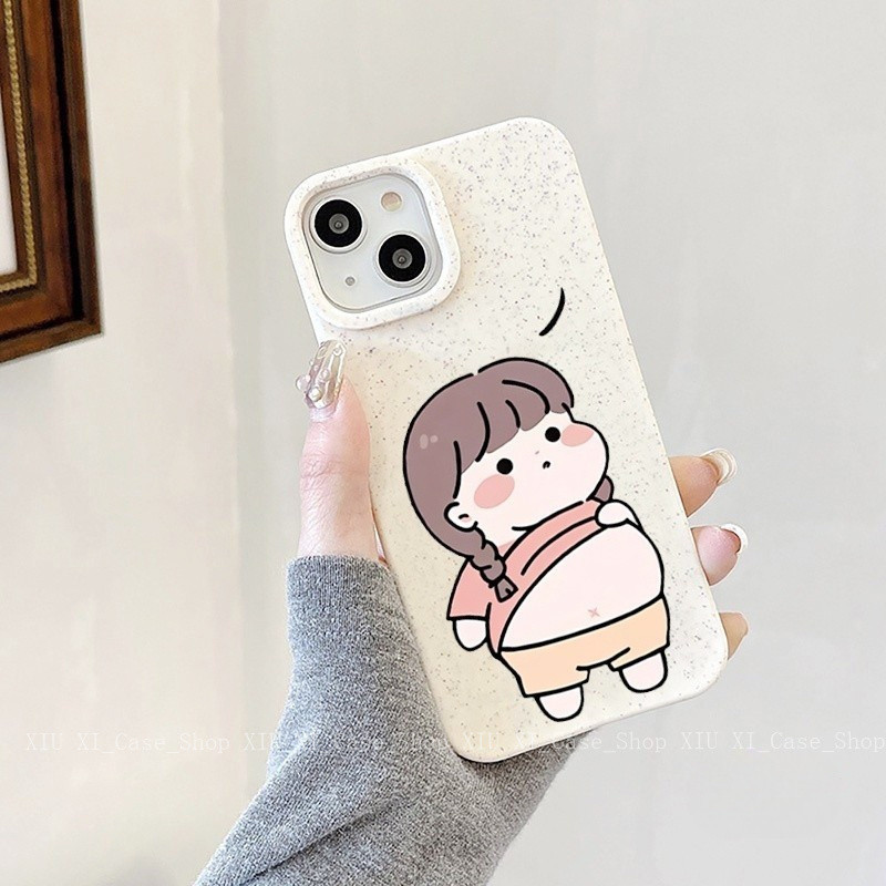รูปแบบการ์ตูนหน้าท้องลดน้ำหนักป้องกันการตกเชลล์คู่รัก Emoji สำหรับ iPhone16 15 14 13 12 11 ProMAX XSMax XS XR 7Plus-XMK6 - รูปที่ 2