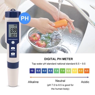 5in1❤ TDS EC PH SALT TEMP meter เครื่องวัดคุณภาพน้ำ เครื่องวัดสภาพน้ำ วัดความเค็ม water quality tester meter