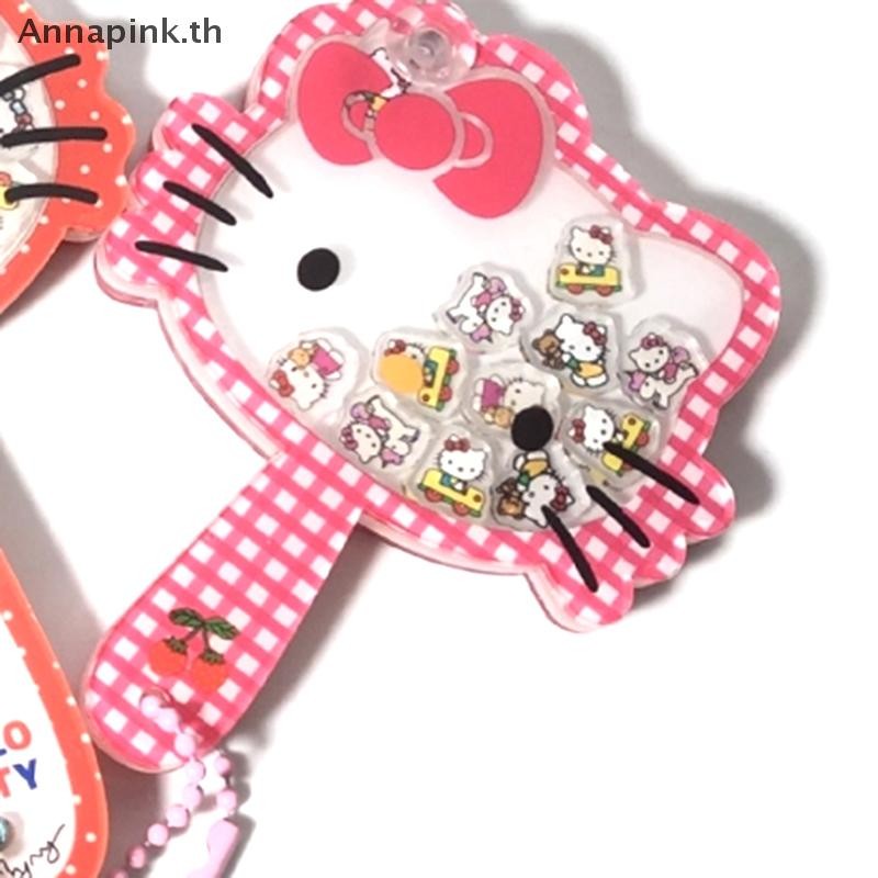Annapink.th 1 ชิ้น Kawaii Pochacco Creative Retro DIY มือถือแกว่งเพลงกระจก Hello Kitty อะนิเมะอะคริลิคแบบพกพาแต่งหน้ากระจกสาวของขวัญ EN