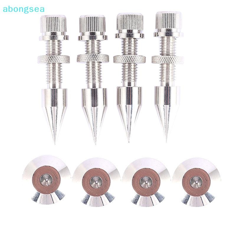 Abongsea 1 ชุด M8*60 มม.ลําโพง Spike การแยกเครื่องขยายเสียงขาตั้งกันกระแทกฟุต + ฐาน Pad Nice