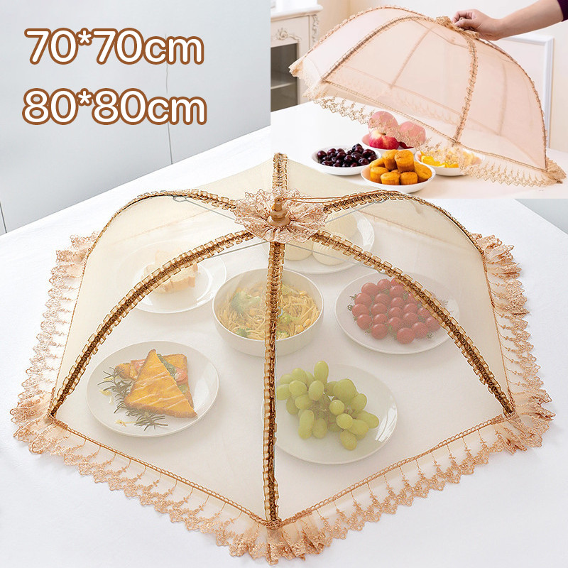 ฝาครอบอาหาร มุ้งครอบอาหาร 70-80cm ป้องกันฝุ่น กันแมลง พับเก็บได้