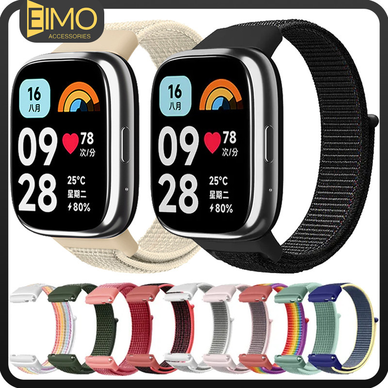 สายไนลอนหลองกีฬาสำหรับ for Smartwatch Redmi Watch 3 Active อุปกรณ์เสริมเข็มขัดปรับได้ for Xiaomi Mi Watch 3 Lite