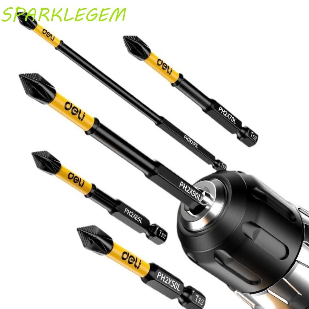 Sparklegem ชุดหัว, Anti Non-slip ความแข็งสูงข้ามไขควงบิต, 50/65/70/90/150 มม.ผลกระทบ Strong WaterProof โลหะผสมเหล็ก PH2 ดอกไขควงสว่านกระแทก