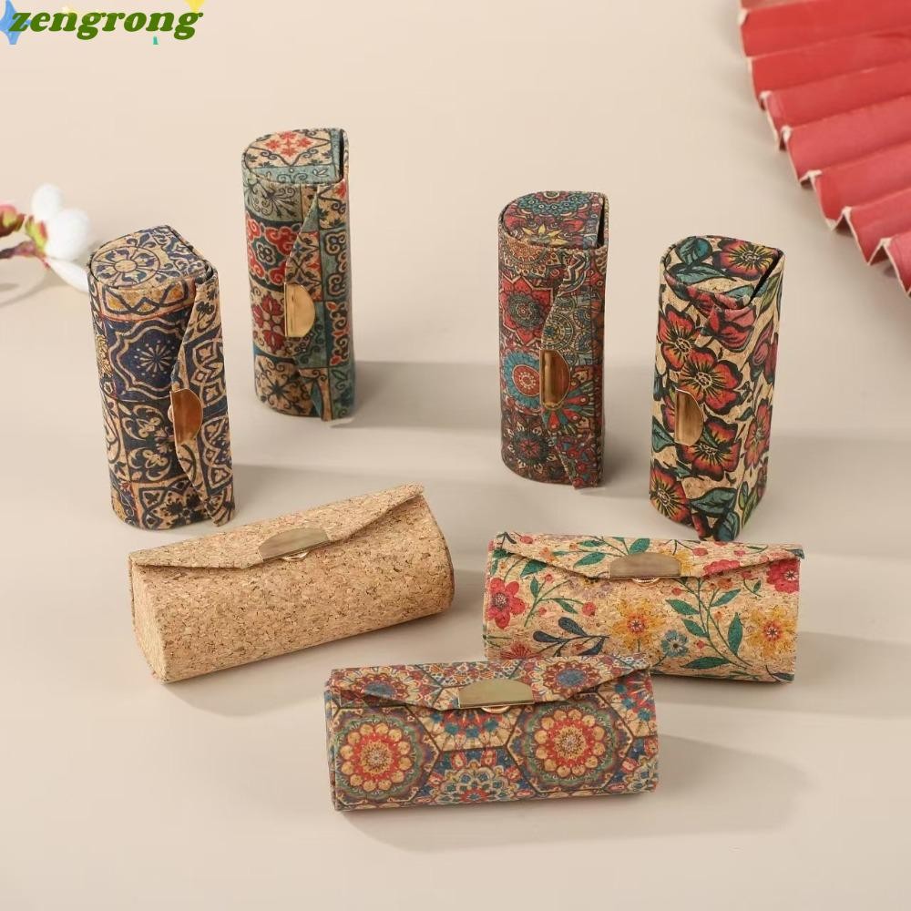 กล่องลิปสติก ZENGRONG พร้อมกระจก ลิปสติกสไตล์จีน , เครื่องประดับขนาดเล็กลายดอกไม้