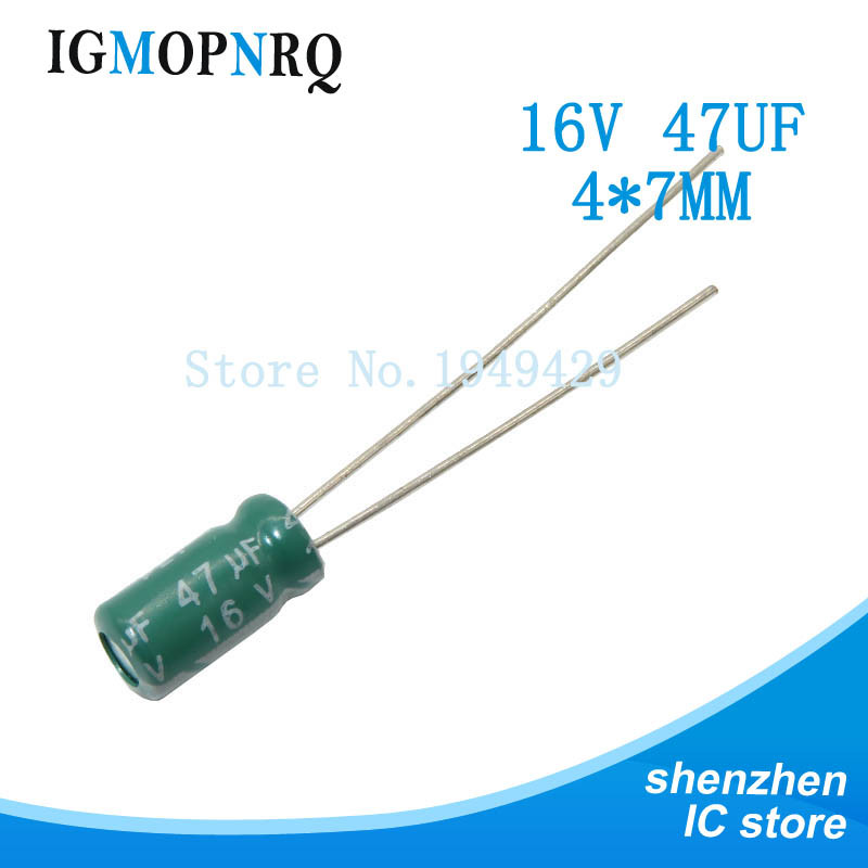 1000 ชิ้น/ล็อต 47uf 16v 4x7 มม.อลูมิเนียม Electrolytic capacitor 16 V 47uf 4*7 Electrolytic capacito