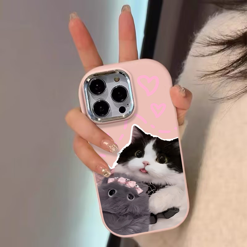 เคส เข้ากันได้กับ เคสไอโฟน 16 XR 11 16 13 15 12 14 Pro Max 15 7 8 Plus X XS Max SE 2020 เคสตุ๊กตาหมูแมวหนูการ์ตูนน่ารัก - รูปที่ 5