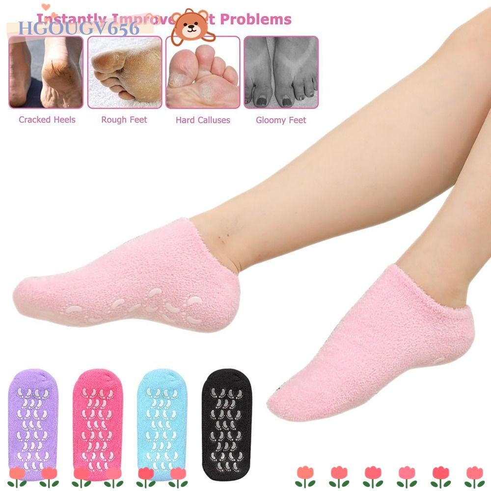 Hgougv656 ฟุตถุงเท้าโลชั่น, Pedicure Repairing Dry Cracked Moisturizing Socks, Spa Gel Reusable Wome