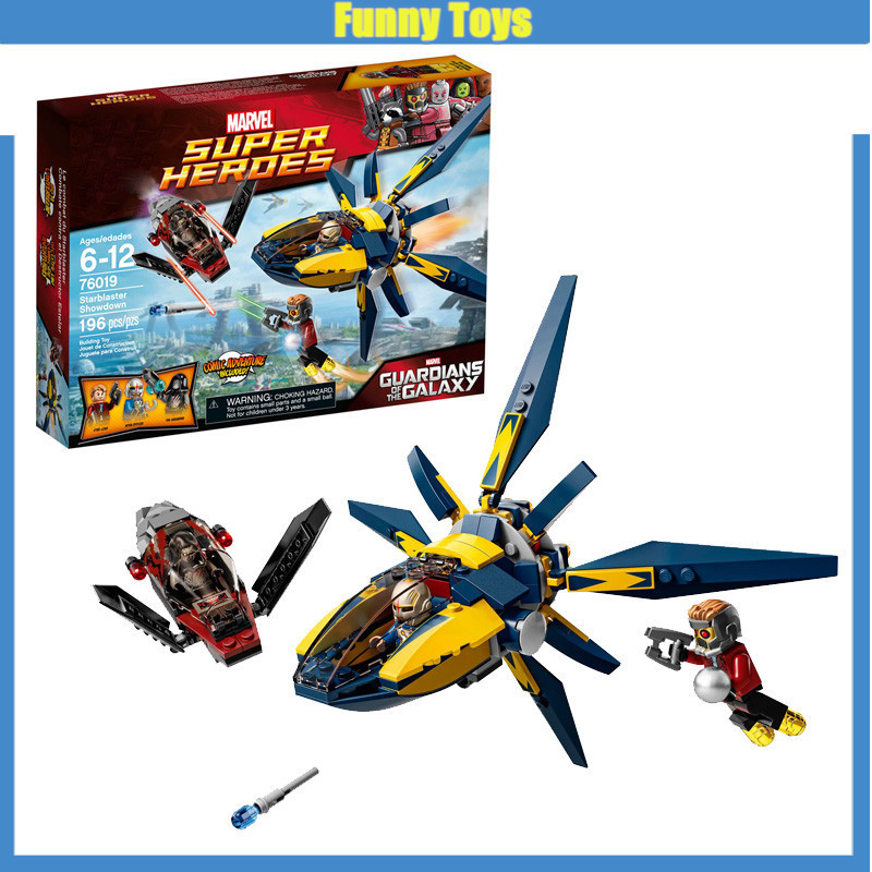 76019 196pcs Super Fighter Blaster Showdown Necrocraft Galaxy Guardians ปีก 76019 Building Blocks ของเล่นใช้งานร่วมกับรุ่น