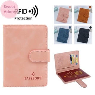 SweetAdore RFID Buckle Passport Cover Leather Man Women Trav…