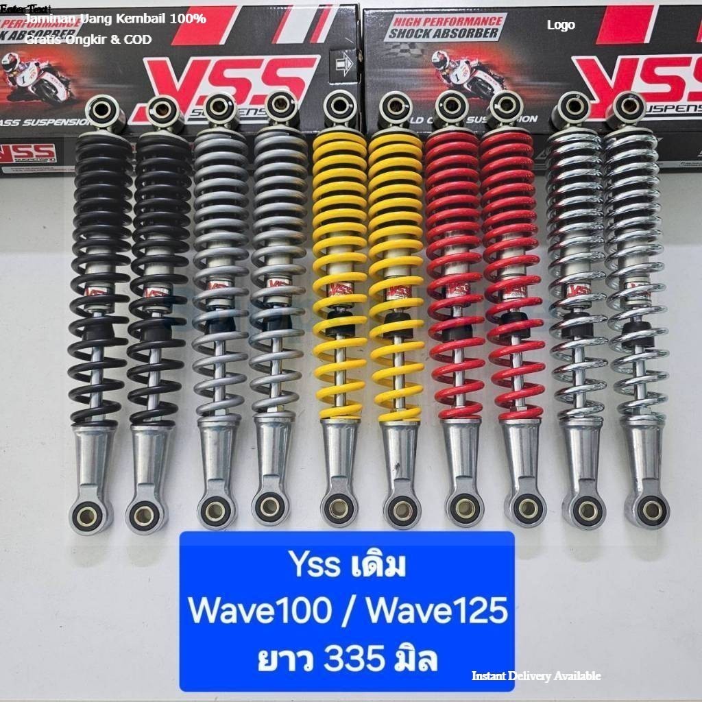 มีสปริงหลายสีให้เลือก โช้คหลัง YSS เดิม Wave W100 W125 R/S/X/i ไฟเลี้ยวบังลม ยาว 335 มิล (ของแท้) (1 คู่)