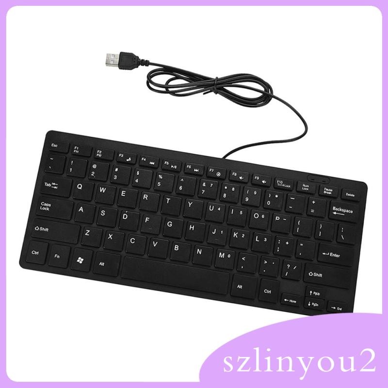 [szlinyou2] คีย์บอร์ดขนาดเล็กแบบพกพา USB QWERTY คีย์บอร์ดสําหรับแล็ปท็อปโน้ตบุ๊คเดสก์ท็อป