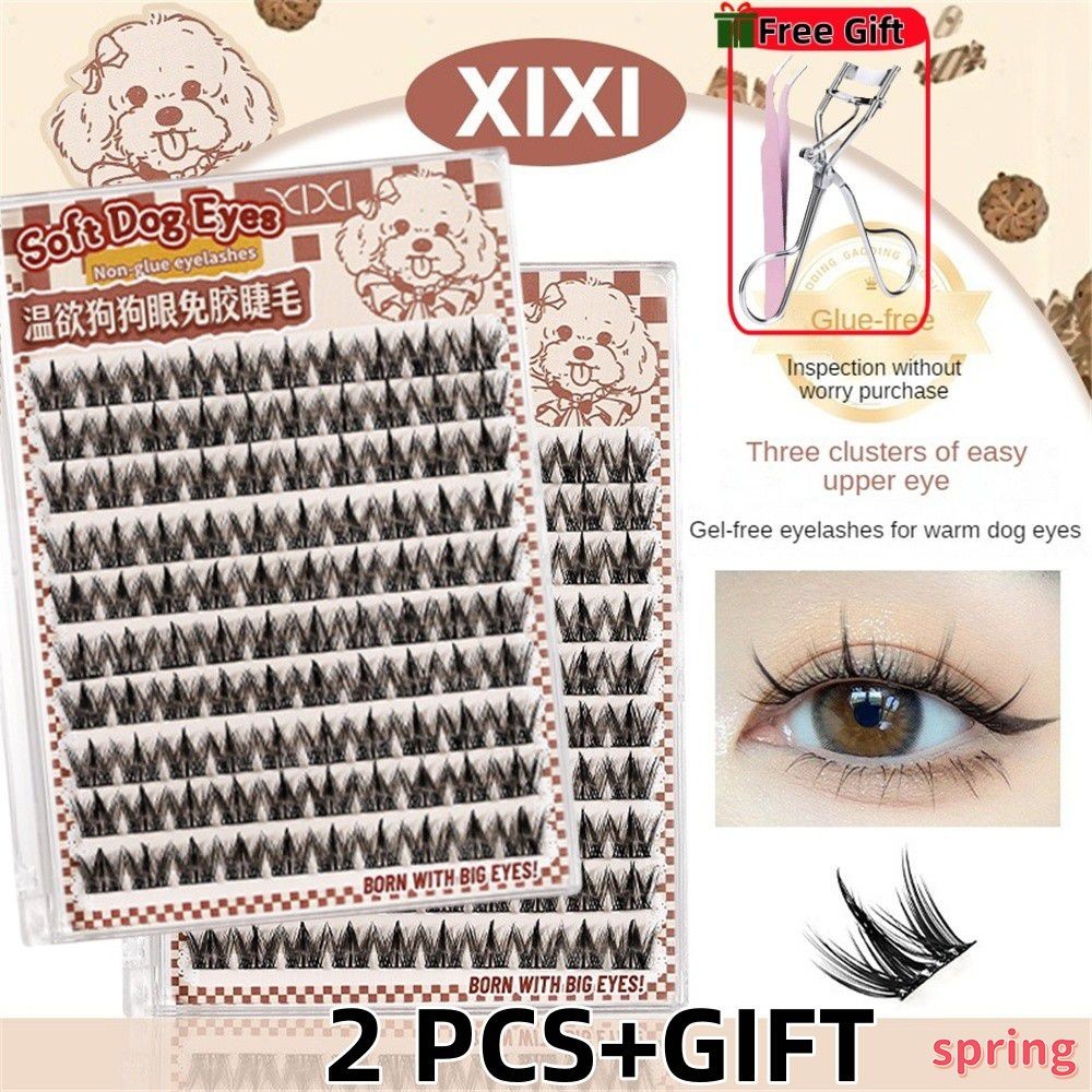 ✨ Xixi 1/2 Pcs False Eyelashes Set Fluffy Curling Individual Lashes Eye Makeup Cosmetics Voluminous 