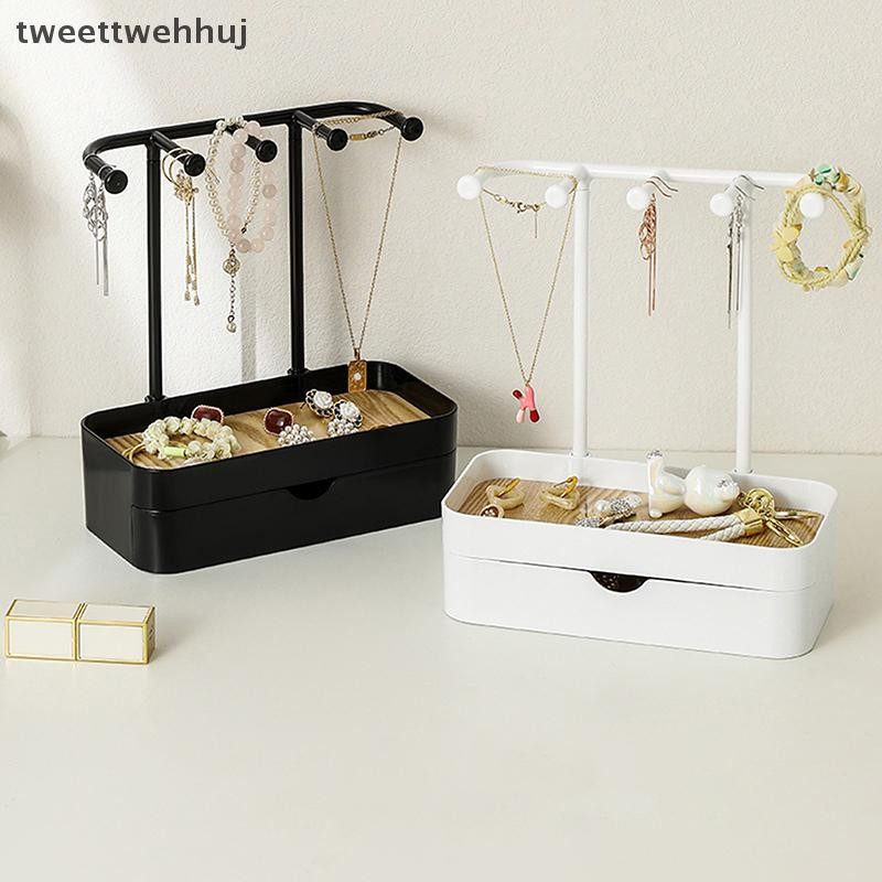 Tw แฟชั่นเครื่องประดับ Organizer สําหรับต่างหูสร้อยคอเครื่องประดับ Rack ฐานไม้สร้อยข้อมือแหวนผู้ถือ huj