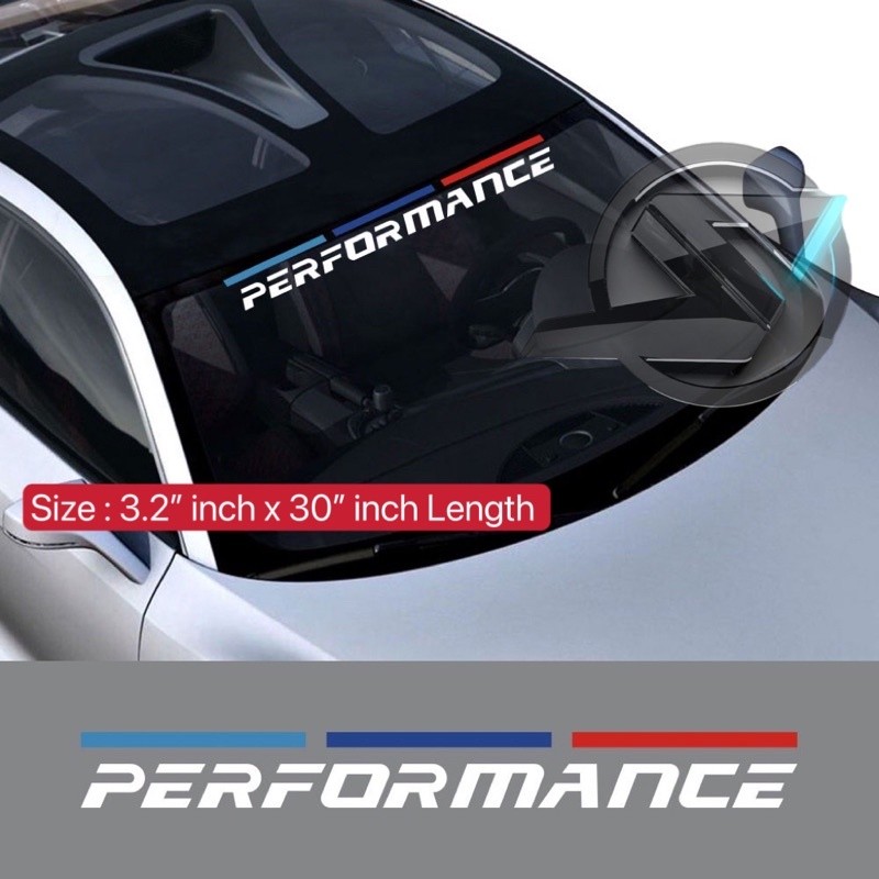 (Ready Stock)S92# 1pc Performance Car Windscreen Vinyl Sticker For  BMW E46 E90 E60 F30 E39 E36 E87 