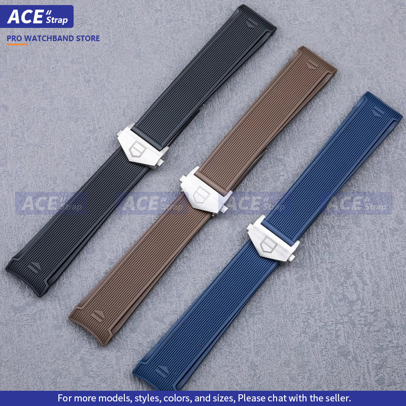 เหมาะสำหรับสายยางนาฬิกา TAG HEUER 21.5mm 22mm เหมาะสำหรับ AQUARACER WAY101A