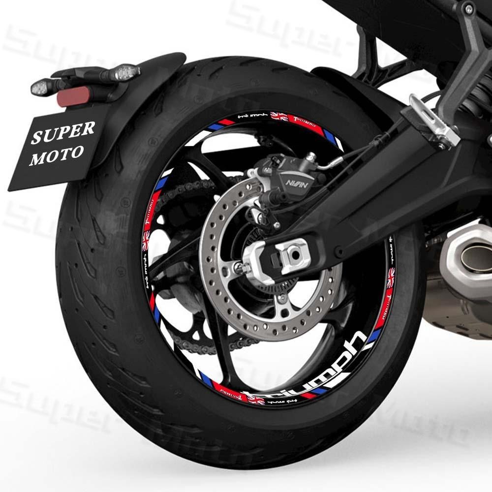 สําหรับ Triumph Speed Street Triple 675 1050 Trident 660 Tiger 800 900 รถจักรยานยนต์สติกเกอร์ล้อ Rim Decal Stripe เทปอุปกรณ์เสริม