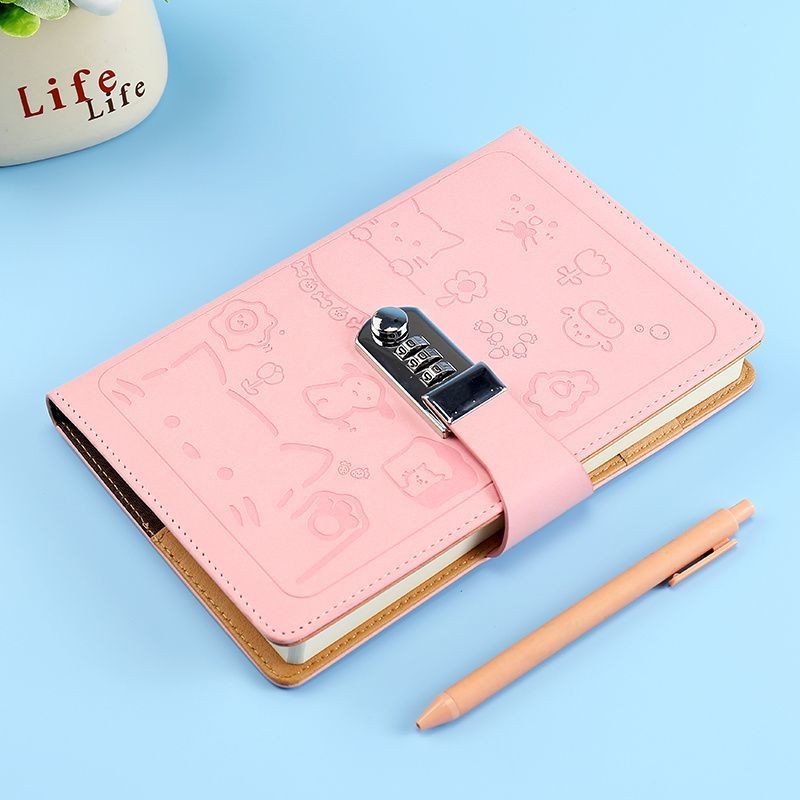 Premium Selection#New Good-looking A5Password Notebook with Lock Diary Thickened Simple Password Boo