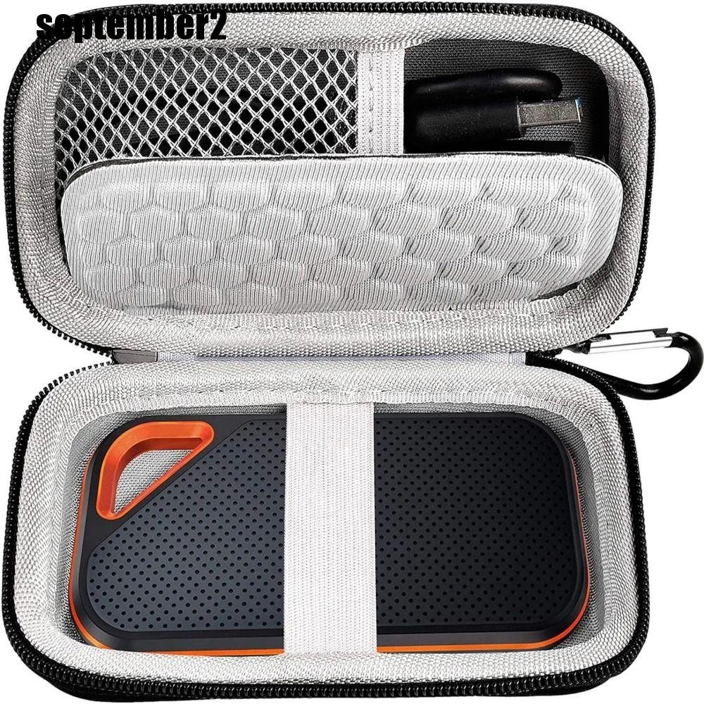 SPEPEMBER Hard Disk Case, SSD Storage กล่องป้องกันฮาร์ดดิสก์กันกระแทก, กระเป๋าลิปสติก EVA มัลติฟังก์ชั่นแบบพกพาหูฟังกระเป๋าสายวันที่