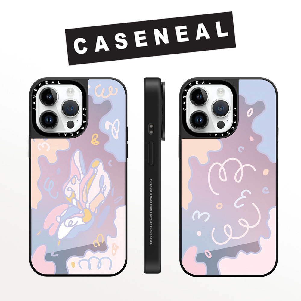 Drop proof CASENEAL เคสโทรศัพท์สําหรับ iPhone 16promax 16pro 16 15Pro 15promax 14promax 13 13promax พิมพ์ด้านข้างเคสแข็งเส้นสีสันสดใส 12promax เคส iPhone 11 เคสคุณภาพสูง