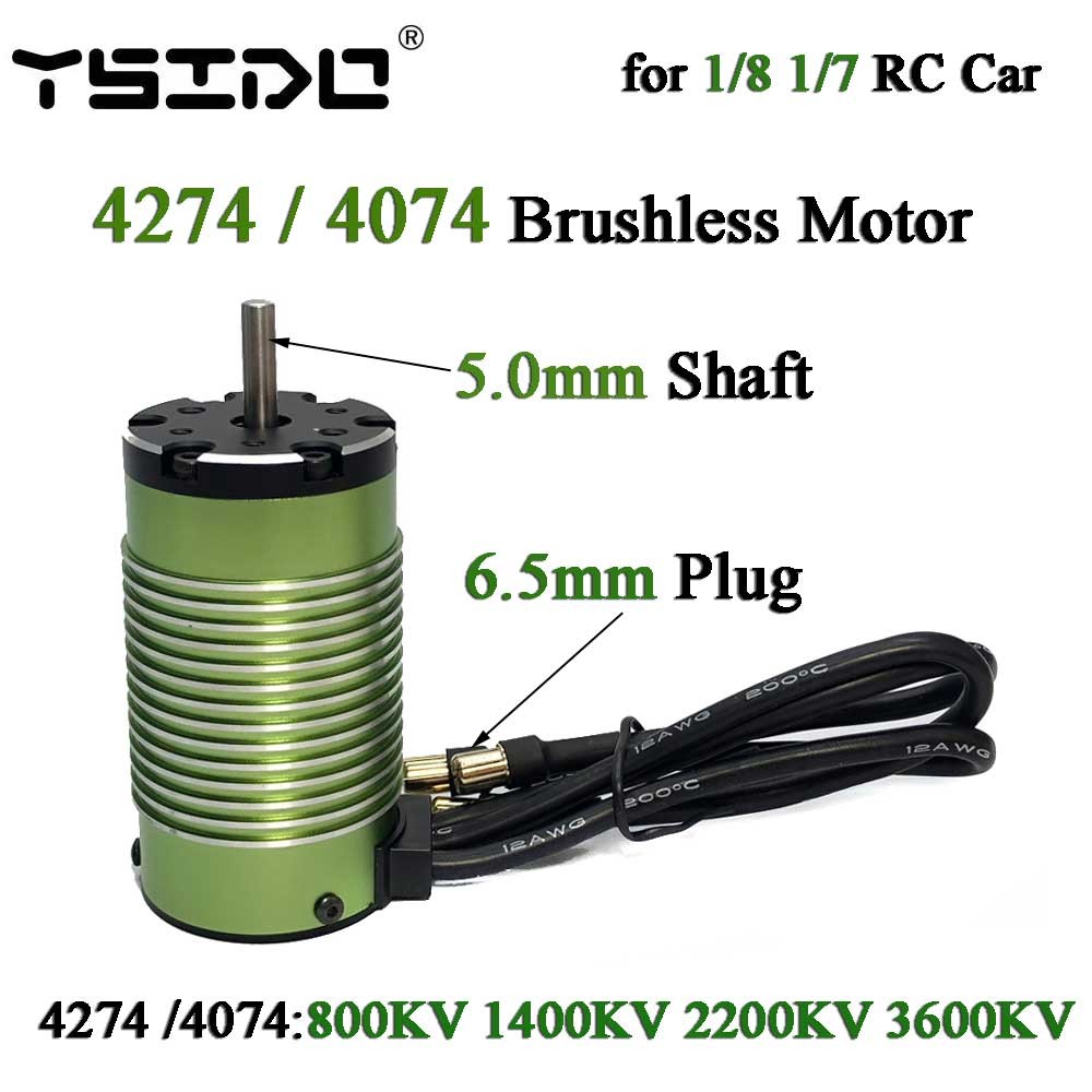 YSIDO 4274 มอเตอร์ไร้แปรง 800KV 1400KV 2200KV 3600KV 5.0 มม.สําหรับ RC ARRMA TRAXXAS EDF เรือ 1/8 1/7 รถบรรทุกมอนสเตอร์ Off Road