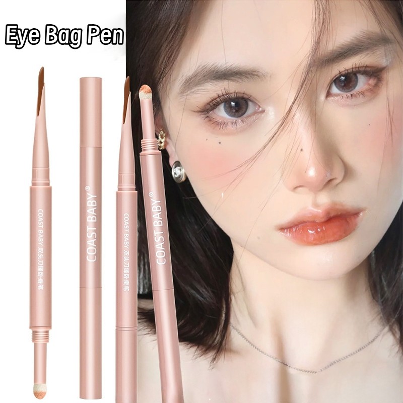 2in1 Dual Head Lying Silkworm Eyeliner ดินสอคอนซีลเลอร์ Brightener ปากกาสําหรับความหมองคล้ํา