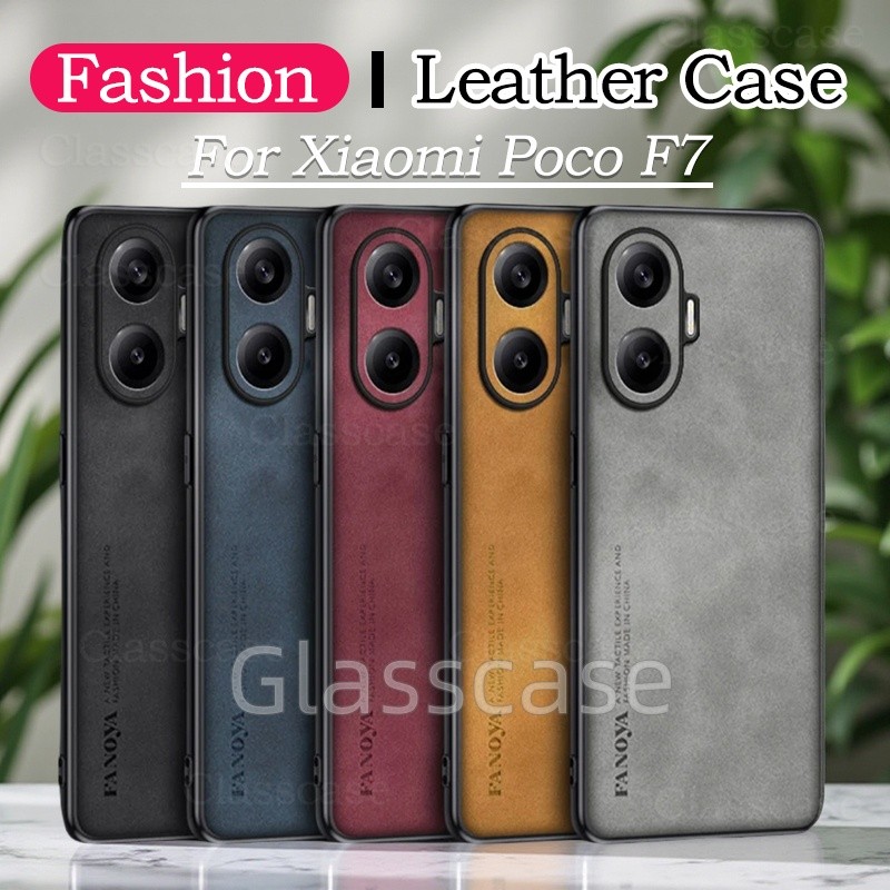 สําหรับ Xiaomi Poco F7 F 7 pro ultra F7pro F7ultra PocoF7 PocoF7pro PocoF7ultra 2025 หนังแกะหนังโทรศัพท์กรณีเลนส์ป้องกันแฟชั่นปลอกกันกระแทกนุ่มกลับกรณีฝาครอบ