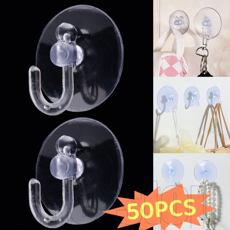 10-50ชิ้นห้องครัวห้องน้ําถ้วยดูดที่แข็งแกร่ง-ไม่มีร่องรอยเครื่องใช้ในบ้าน-ถ้วยดูดดูดกระจกหน้าต่างผนังตะขอแขวน