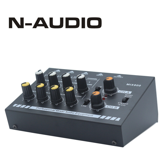 N-AUDIO MIX800 8ch Mini Mixer Mini Mixer Mixer มิกเซอร์เสียงสเตอริโอ