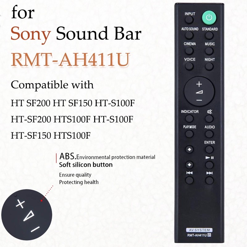 ใหม่ RMT-AH411U รีโมทคอนโทรล Replacment สําหรับ Sony Sound Bar, ใช้งานร่วมกับ HT SF200 HT SF150 HT-S