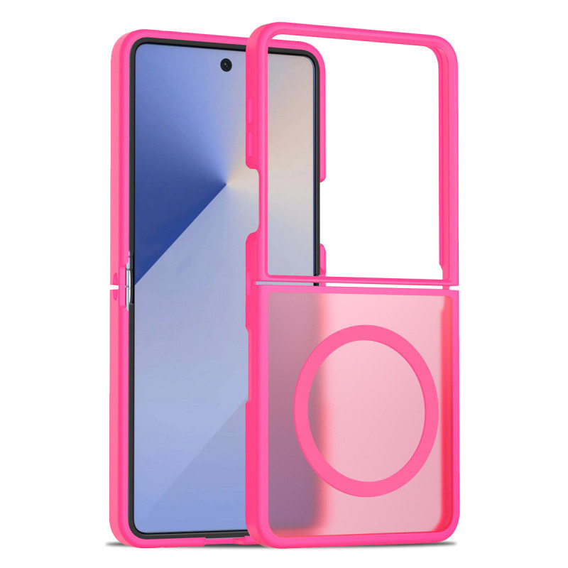 Matte โปร่งแสงแม่เหล็กชาร์จไร้สาย Hard เคสโทรศัพท์สําหรับ Samsung Galaxy Z Flip 7 Z Flip 6 Slim กันกระแทกพลาสติกแข็งปกหลัง